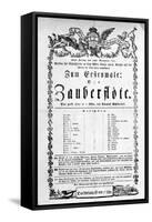 Poster Advertising the Premiere of "The Magic Flute" by Mozart at the Freihaustheater, 1791-null-Framed Stretched Canvas
