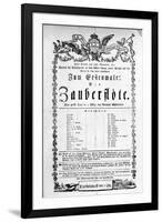 Poster Advertising the Premiere of "The Magic Flute" by Mozart at the Freihaustheater, 1791-null-Framed Giclee Print