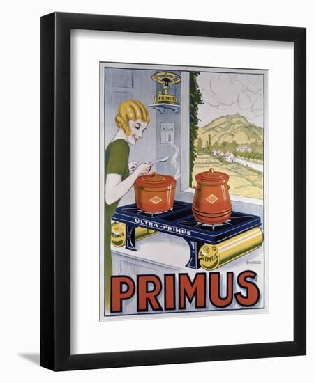 Poster Advertising the Primus Hob, Printed by Dampenon and Elarue-French School-Framed Premium Giclee Print