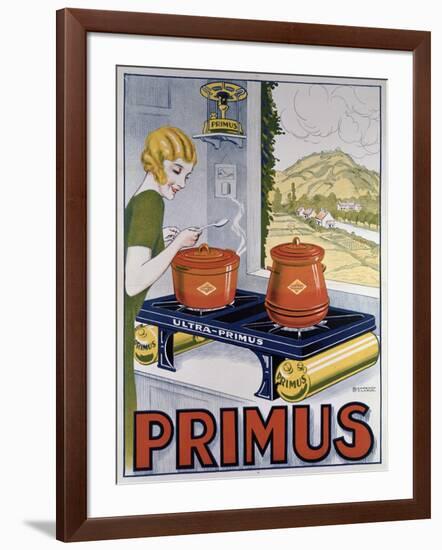 Poster Advertising the Primus Hob, Printed by Dampenon and Elarue-French School-Framed Giclee Print