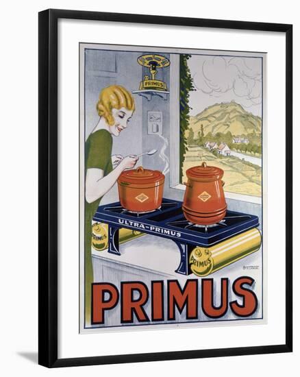 Poster Advertising the Primus Hob, Printed by Dampenon and Elarue-French School-Framed Giclee Print