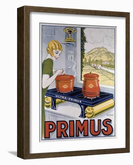 Poster Advertising the Primus Hob, Printed by Dampenon and Elarue-French School-Framed Giclee Print