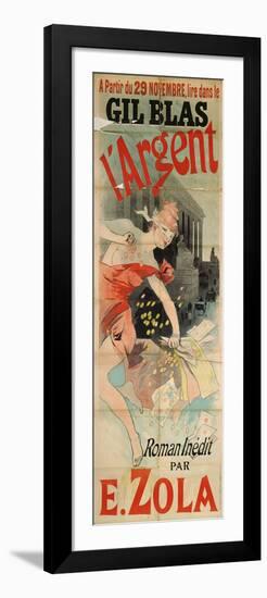 Poster Advertising the Publication of L'Argent by Emile Zola-Jules Chéret-Framed Giclee Print