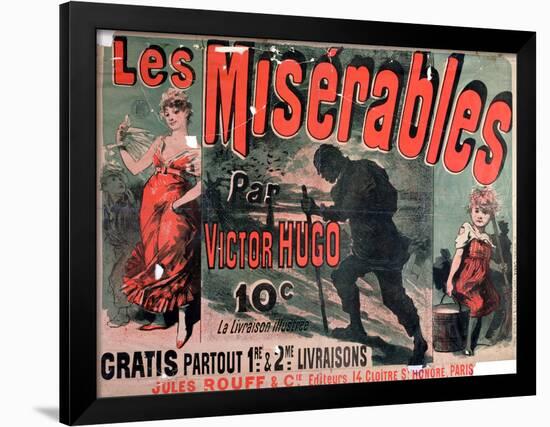 Poster Advertising the Publication of "Les Miserables" by Victor Hugo 1886-Jules Ch?ret-Framed Premium Giclee Print