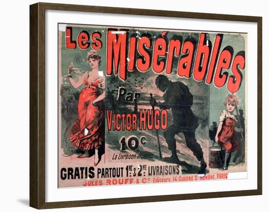 Poster Advertising the Publication of "Les Miserables" by Victor Hugo 1886-Jules Ch?ret-Framed Giclee Print