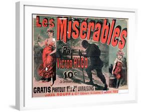 Poster Advertising the Publication of "Les Miserables" by Victor Hugo 1886-Jules Ch?ret-Framed Giclee Print