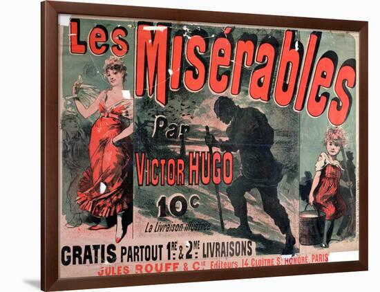 Poster Advertising the Publication of "Les Miserables" by Victor Hugo 1886-Jules Ch?ret-Framed Giclee Print