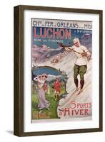 Poster Advertising the Resort of 'Luchon' with the 'Chemins de Fer d'Orleans', 1908-Ernest Louis Lessieux-Framed Giclee Print