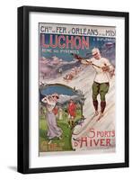 Poster Advertising the Resort of 'Luchon' with the 'Chemins de Fer d'Orleans', 1908-Ernest Louis Lessieux-Framed Premium Giclee Print