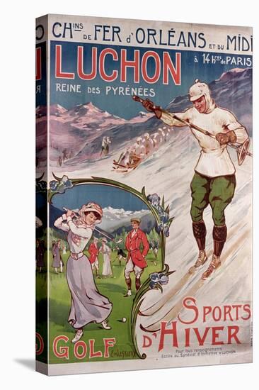 Poster Advertising the Resort of 'Luchon' with the 'Chemins de Fer d'Orleans', 1908-Ernest Louis Lessieux-Stretched Canvas