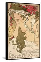 Poster Advertising the Salon Des Cent Exposition at the Hall De La Plume, 1896-Alphonse Mucha-Framed Stretched Canvas