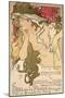 Poster Advertising the Salon Des Cent Exposition at the Hall De La Plume, 1896-Alphonse Mucha-Mounted Premium Giclee Print