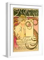 Poster Advertising the 'Salon Des Cent' Mucha Exhibition, 1897-Alphonse Mucha-Framed Giclee Print