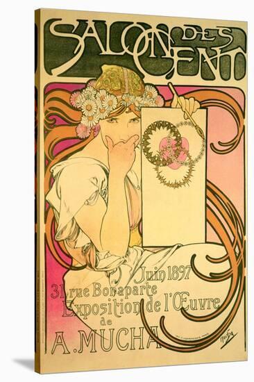 Poster Advertising the 'Salon Des Cent' Mucha Exhibition, 1897-Alphonse Mucha-Stretched Canvas