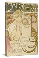 Poster Advertising the 'Salon Des Cent' Mucha Exhibition, 1897-Alphonse Mucha-Stretched Canvas