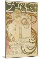 Poster Advertising the 'Salon Des Cent' Mucha Exhibition, 1897-Alphonse Mucha-Mounted Giclee Print