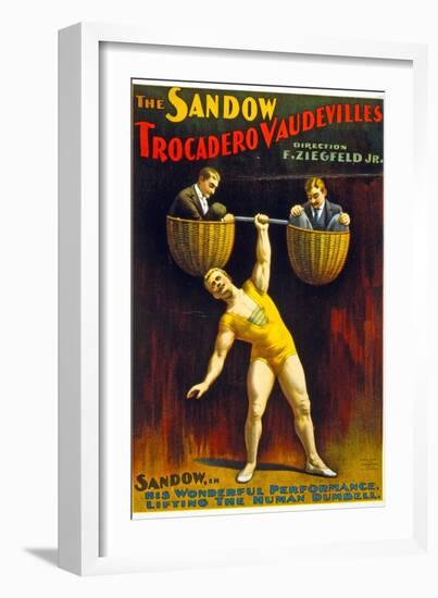 Poster Advertising The Sandow Trocadero Vaudevilles C.1894-null-Framed Giclee Print
