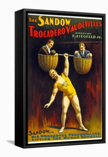 Poster Advertising The Sandow Trocadero Vaudevilles C.1894-null-Framed Stretched Canvas