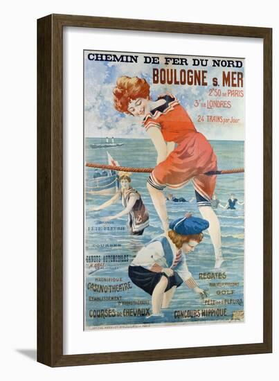 Poster Advertising the Seaside Resort of Boulogne Sur Mer, 1905-Henri Gray-Framed Giclee Print