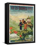 Poster Advertising the Ski Resort of Ax-Les-Thermes, France, C.1900-null-Framed Stretched Canvas