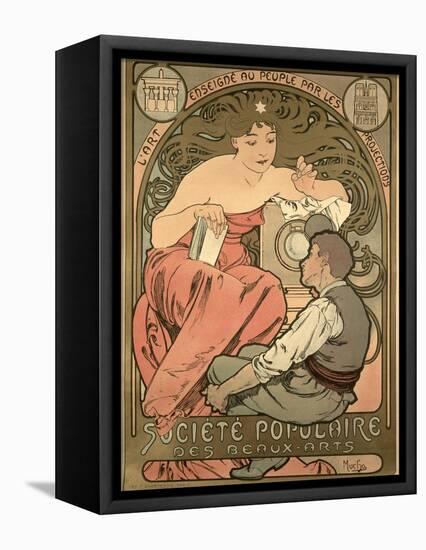 Poster Advertising the 'Societe Populaire Des Beaux-Arts, 1897-Alphonse Mucha-Framed Stretched Canvas