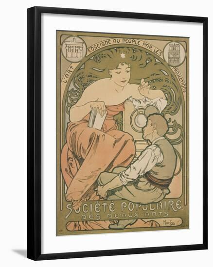 Poster Advertising the 'société Populaire Des Beaux-Arts', 1897-Alphonse Mucha-Framed Giclee Print