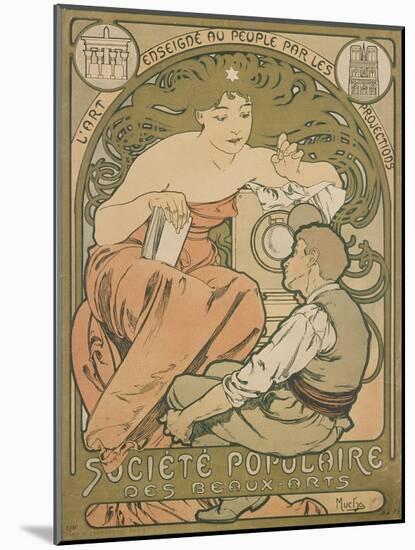 Poster Advertising the 'société Populaire Des Beaux-Arts', 1897-Alphonse Mucha-Mounted Giclee Print