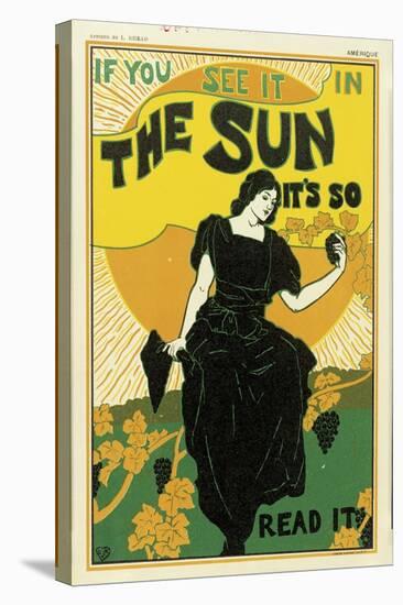 Poster Advertising 'The Sun' Newspaper, 1895-Louis John Rhead-Stretched Canvas