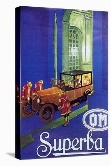 Poster Advertising the Superba Model of Officine Meccaniche Cars, 1929-null-Stretched Canvas