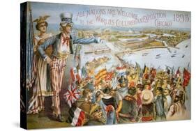 Poster Advertising the World's Columbian Exposition, Chicago 1893 (Colour Litho)-American-Stretched Canvas