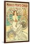 Poster Advertising Trains to Monte Carlo, Monaco, 1897-Alphonse Mucha-Framed Giclee Print