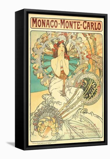 Poster Advertising Trains to Monte Carlo, Monaco, 1897-Alphonse Mucha-Framed Stretched Canvas