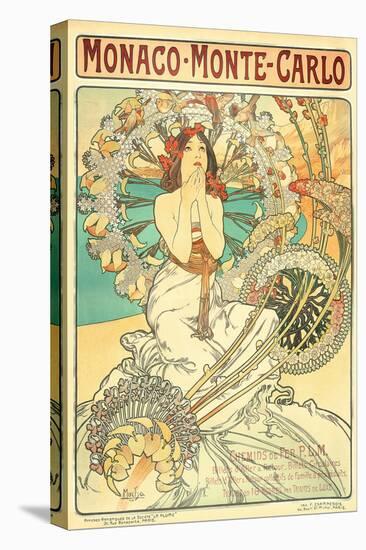 Poster Advertising Trains to Monte Carlo, Monaco, 1897-Alphonse Mucha-Stretched Canvas