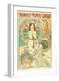Poster Advertising Trains to Monte Carlo, Monaco, 1897-Alphonse Mucha-Framed Giclee Print