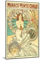 Poster Advertising Trains to Monte Carlo, Monaco, 1897-Alphonse Mucha-Mounted Giclee Print