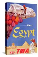 Poster Advertising Trans World Airlines Flights to Egypt, C.1967-null-Stretched Canvas