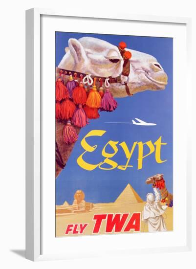 Poster Advertising Trans World Airlines Flights to Egypt, C.1967-null-Framed Giclee Print