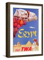 Poster Advertising Trans World Airlines Flights to Egypt, C.1967-null-Framed Giclee Print