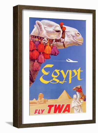 Poster Advertising Trans World Airlines Flights to Egypt, C.1967-null-Framed Giclee Print