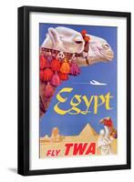 Poster Advertising Trans World Airlines Flights to Egypt, C.1967-null-Framed Giclee Print