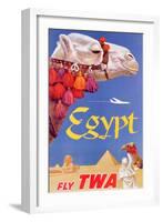 Poster Advertising Trans World Airlines Flights to Egypt, C.1967-null-Framed Giclee Print