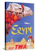 Poster Advertising Trans World Airlines Flights to Egypt, C.1967-null-Stretched Canvas