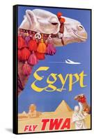Poster Advertising Trans World Airlines Flights to Egypt, C.1967-null-Framed Stretched Canvas