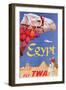 Poster Advertising Trans World Airlines Flights to Egypt, C.1967-null-Framed Premium Giclee Print