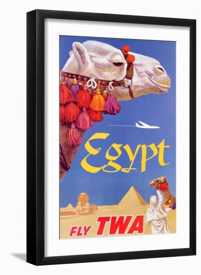 Poster Advertising Trans World Airlines Flights to Egypt, C.1967-null-Framed Premium Giclee Print