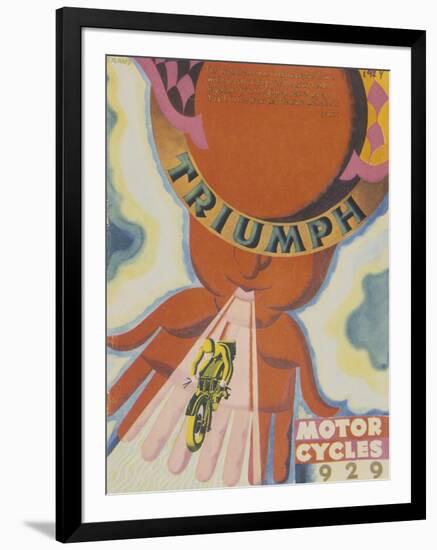 Poster Advertising Triumph Motor Bikes, 1929-null-Framed Giclee Print