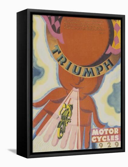 Poster Advertising Triumph Motor Bikes, 1929-null-Framed Stretched Canvas