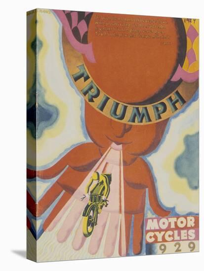 Poster Advertising Triumph Motor Bikes, 1929-null-Stretched Canvas