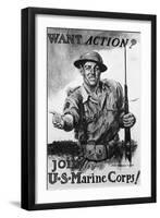 Poster Advertising U.S Marines Corps Recruits-null-Framed Giclee Print