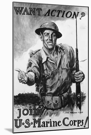 Poster Advertising U.S Marines Corps Recruits-null-Mounted Giclee Print